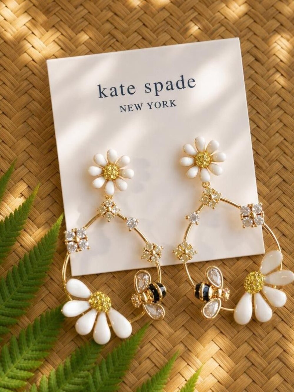 Kate Spade Dazzling Daisies Gold Hoop Earrings